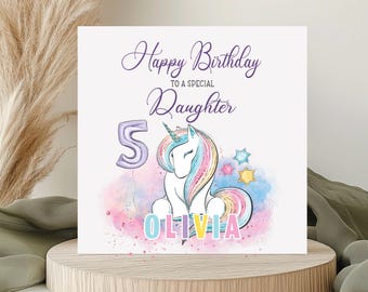 Personalised Birthday Card for Daughter Granddaughter Niece Sister Goddaughter Great-Niece Great-Granddaughter, 1st 2nd 3rd 4th 5th 6th