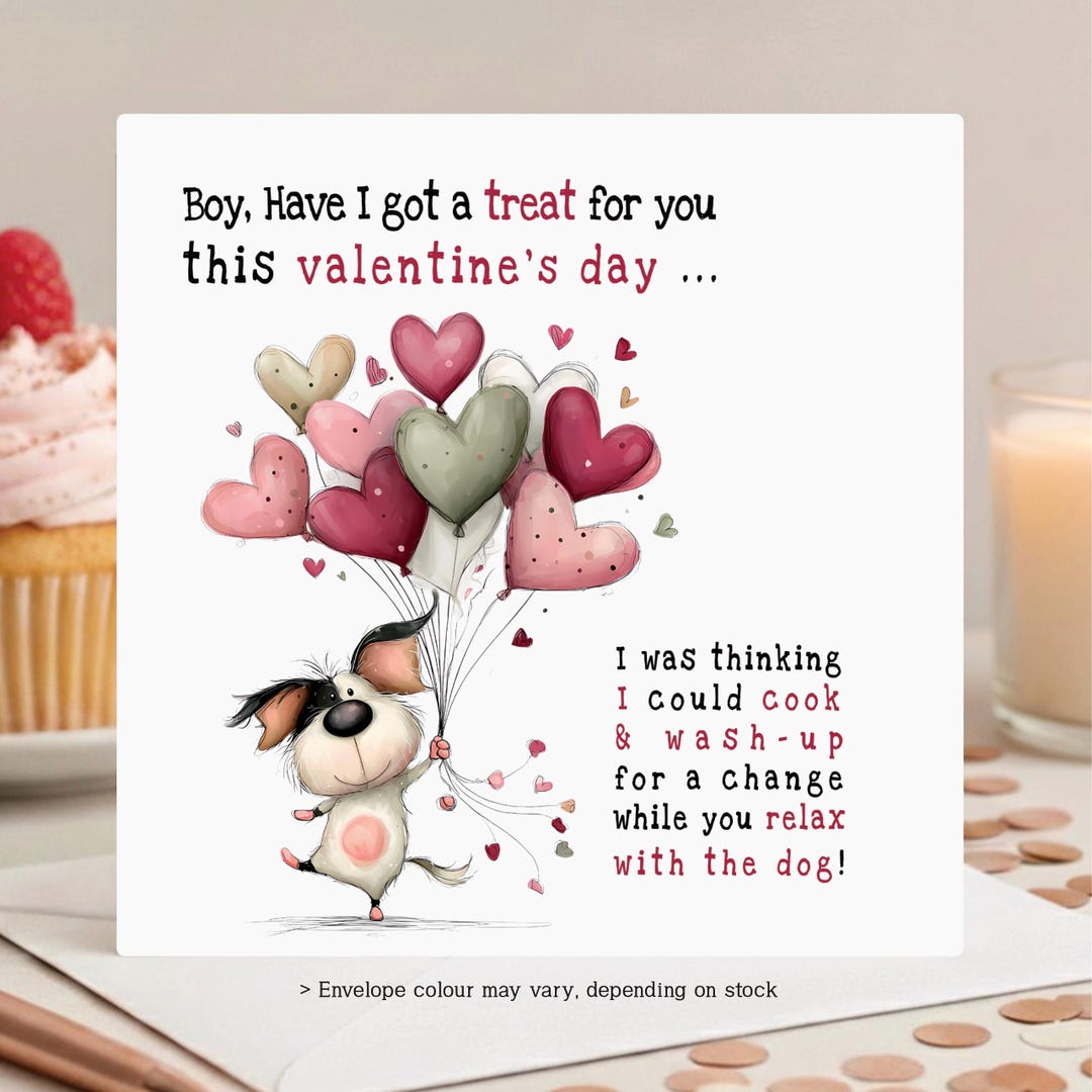 Funny Dog Treat Valentines Day Card: Husband Wife Boyfriend Girlfriend ...