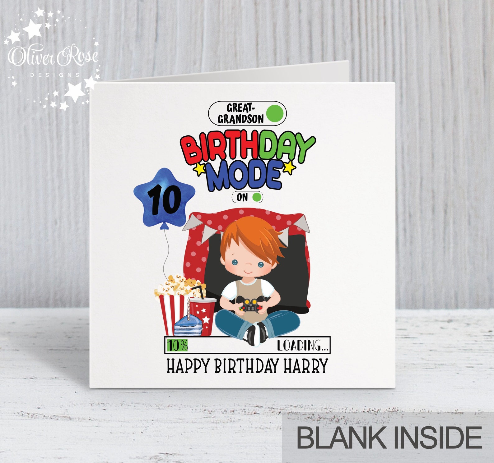 10th Birthday Card AGE 10 Boys Personalised Gaming Theme Etsy