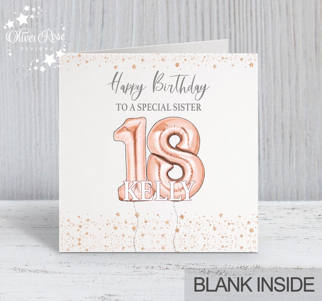 18th Birthday Card AGE 18 Personalised Cards for Her Rose - Etsy UK