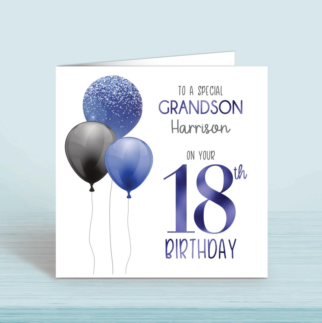Tarjeta De Cumpleaños Número 18 Para Hijo – Diseño De Número Y Palabra (Verso Bonito)