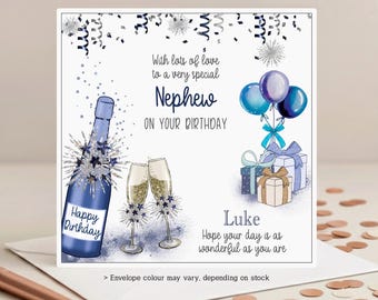 Biglietto D'Auguri Personalizzato Per Uomo - Compleanno - Fatto A Mano UK - Con Stelle
