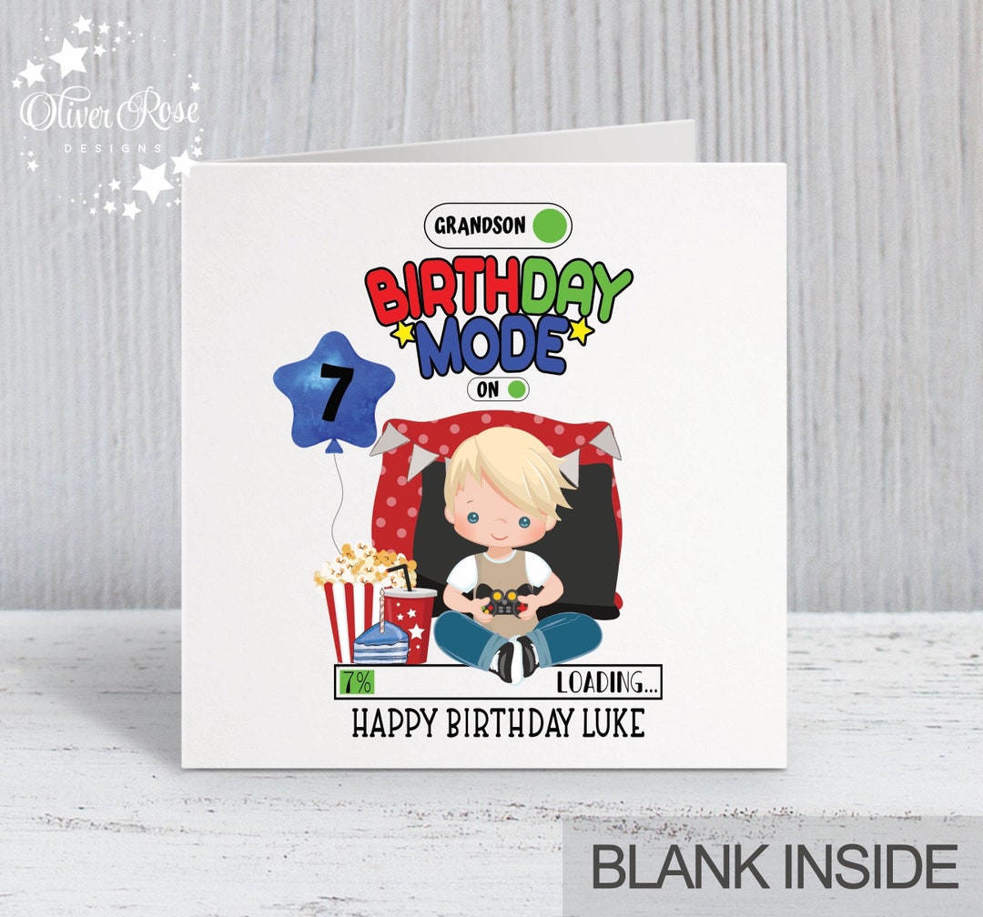 Personalised Gamer Birthday Card Grandson Son Brother Teenage - Foto 5