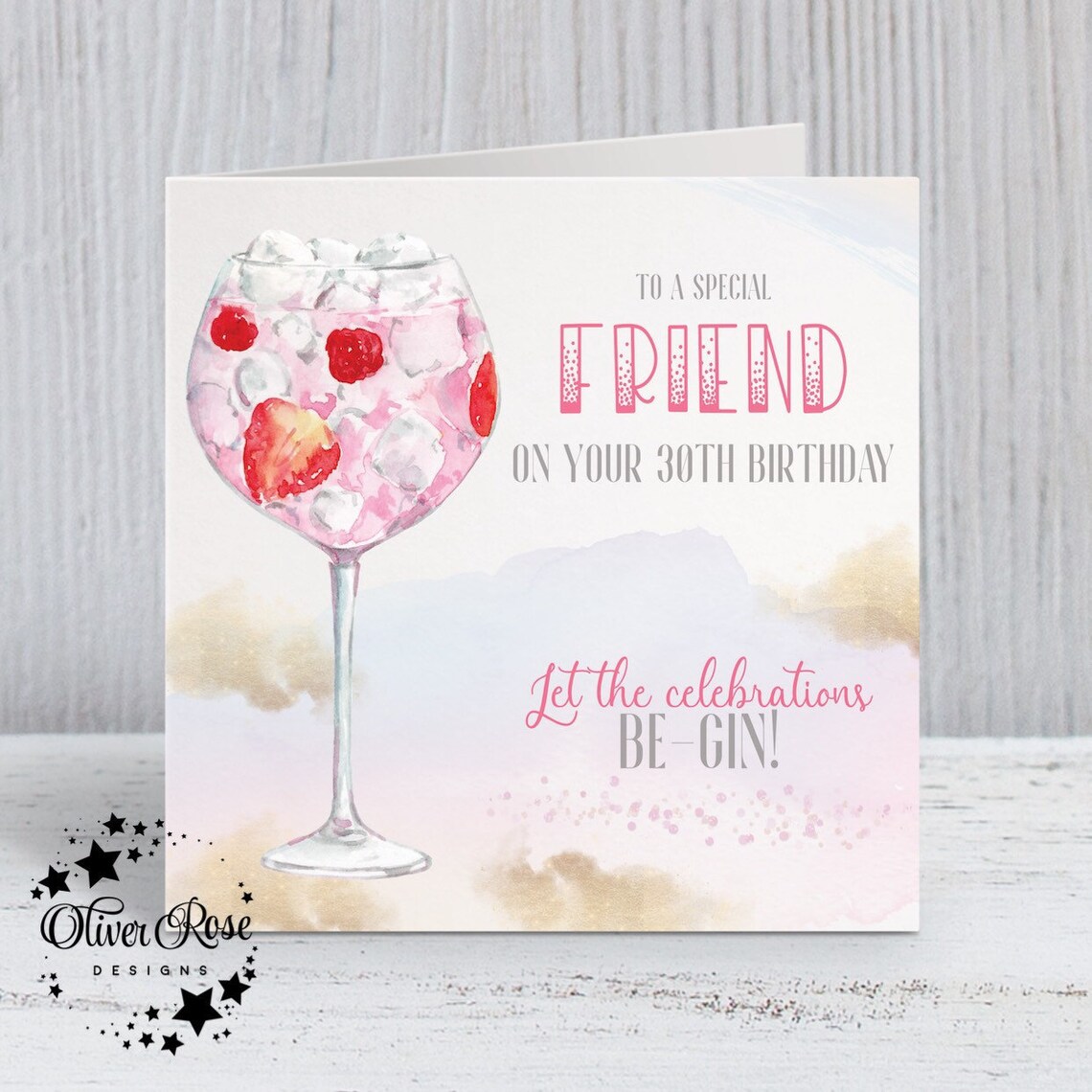 Gin Birthday Card Cards for Her Cards for Women Friend Etsy
