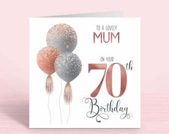 Personalised 70th Birthday Card Women Men Wife Husband Mum Mom Nan Grandma Sister In Law Friend - Foto 7