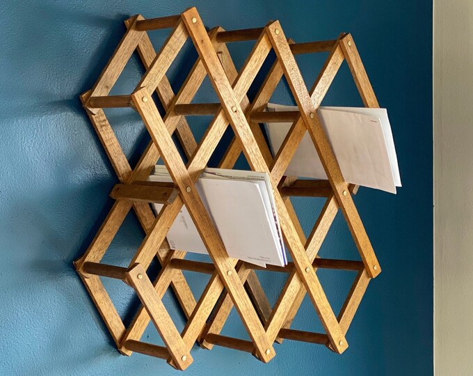 Vintage Wooden Accordion Folding Rack With Gold Details - Etsy