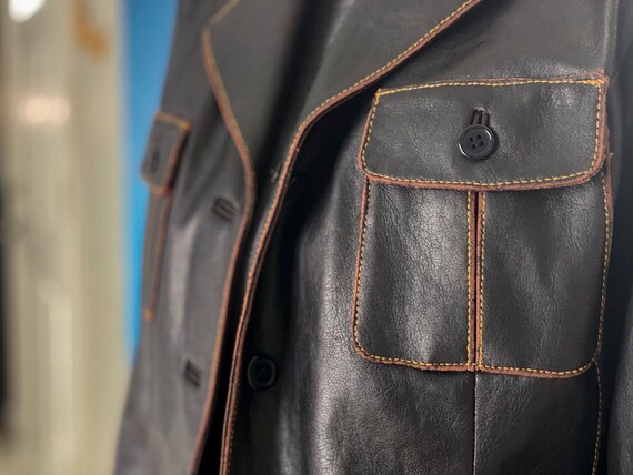 Dark Brown 1990's Newport News Faux Leather Jacket - image 5