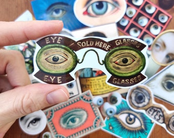 26 Piece Vintage Eye Stickers, Victorian Stickers, Junk Journal Supplies, Halloween, All Seeing Eye, Cardmaking Stickers, Eye Illustration