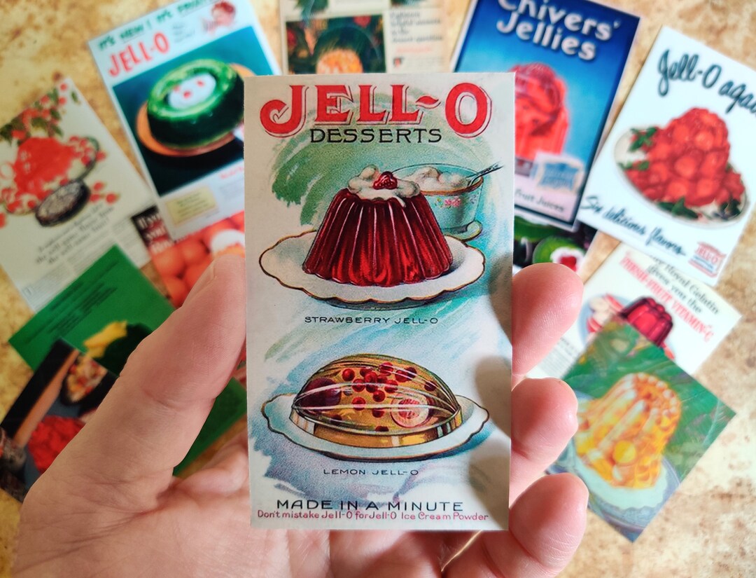 12 Piece Vintage Jello Stickers, Jello Set 1, Vintage Ephemera, Funny