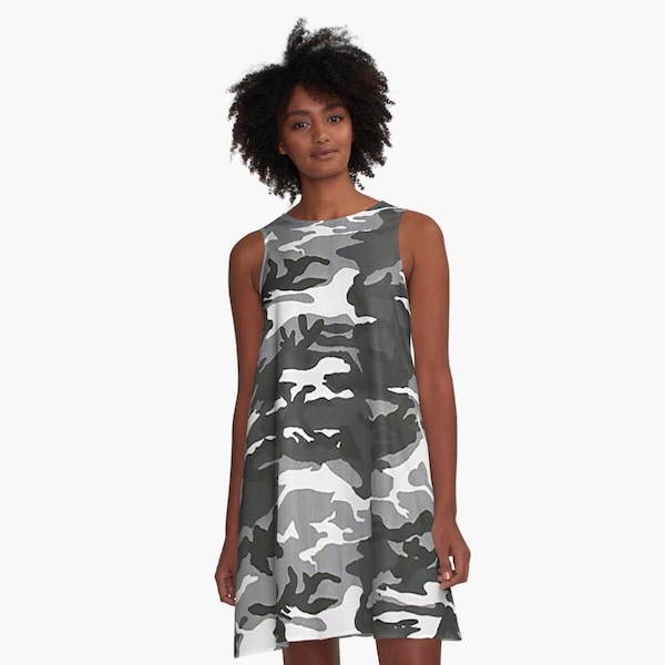 White Camo Dress Etsy
