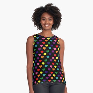 Flatering A-line Sleeveless Top Love is Love LGBT Pride Flag Rainbow ...