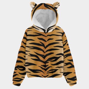 Rainbow Tiger Hoodie Hoodie With Ears Rainbow Animal Print Decora Kei Kids Fleece Hoodie Gender Neutral Gift Etsy