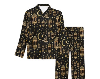 Buttoned Pajama Set For the Family Ramadan Kareem, Long Sleeve pajamas, PJs, sleepwear, Religious pajamas, Muslim pajamas, Ramadan gift