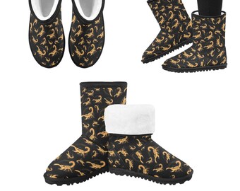 Big Kids Snow boots Scorpio by Maru, Animal print, Stars, Constellation, Zodiac, Astrology, Zodiac sign, winter boots, Gift, gold
