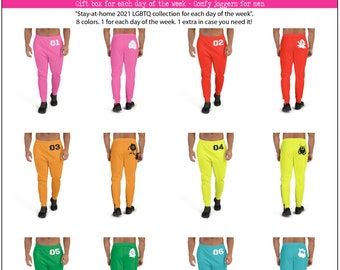 Gift Box 8 comfy Joggers for each day of the week Stay-at-home 2021 LGBTQ collection Fashion 7 Sizes XS to 3X, Gift