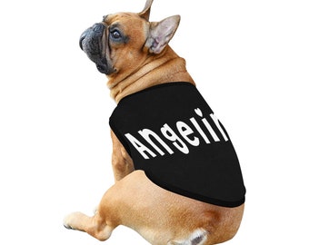 Angelina Dog t-shirt, Dog Tank Top, Dog shirt, Dog clothes, Gift, Los Angeles, California, Californian, black & white