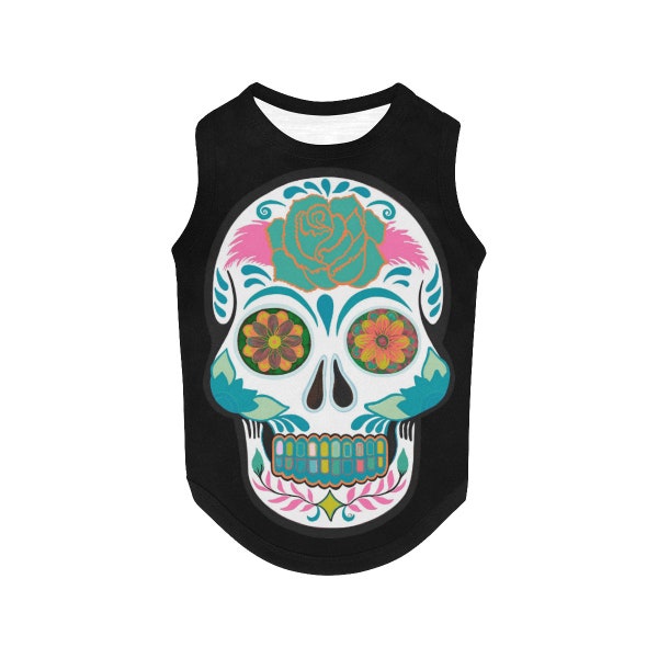 Dog t-shirt Skulls by Maru, Day of the dead Dog Tank Top, Dog shirt, Dog clothes, Dog gift, Latinx Heritage Month, Hispanic Heritage month