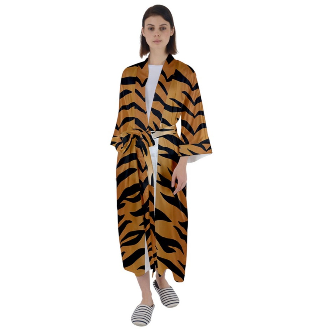 Lovers, Animal Kimono Robe Etsy Unisex Pet Maxi Tiger for Lovers Satin Animal Gift Cat Gift Lovers, - for Gift Print, Feline Print, Print, for