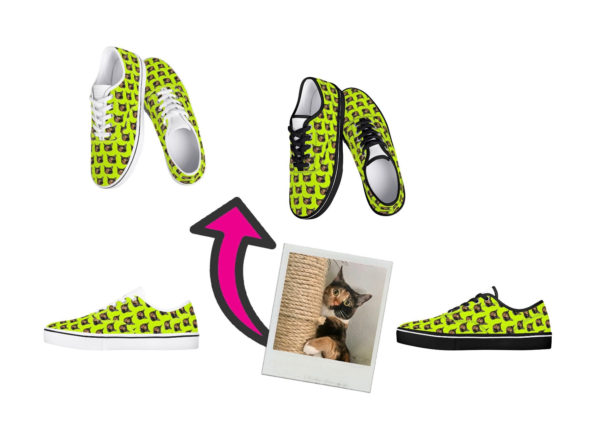 Custom Photo Skate Shoes Personalized Shoes Design Your Own Etsy