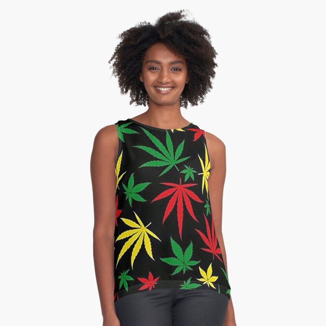 Flatering A-line Sleeveless Top Rasta Rastafari Jamaica Rastafarian ...