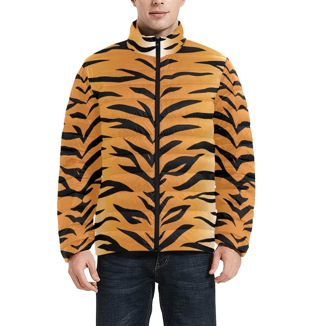 Padded Jacket for Men Tiger Print Animal Print Puffer Jacket Etsy