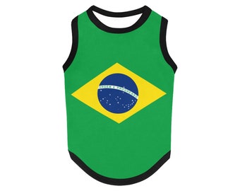 I love Brazil dog t-shirt, dog gift, dog tank top, dog shirt, dog clothes, gift, 7 sizes XS to 3XL, big Brazilian flag