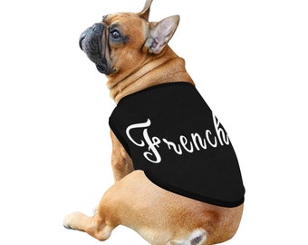 Frenchie Dog t-shirt, Dog Tank Top, Dog shirt, Dog clothes, Gift , Paris, french, france, dog fashion, dog gift, pet gift, gift for dogs