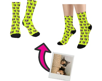 Custom Photo Socks, Personalized Socks, 3 Packs,  custom design your own socks, add photo, logo, art, custom socks, custom gift