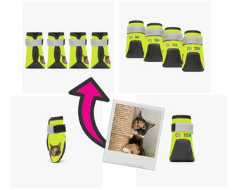 Custom Pet Booties, Personalized Dog Booties, Custom photo pet Booties, face photo Dog Booties, custom face, dog facing, custom dog face