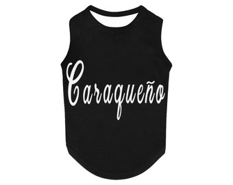 Caraqueño Dog t-shirt, Dog Tank Top, Dog shirt, Dog clothes, Gift, Venezuelan, Venezuela, Caracas, black & white