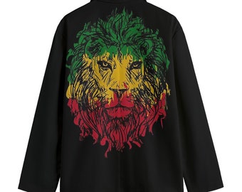 Men's Cotton Blazer, Lion of Judah Blazer, Lion Blazer, Rasta Blazer, Rastafari Blazer, Jamaica Blazer, Rastafarian Blazer, Jamaican blazer