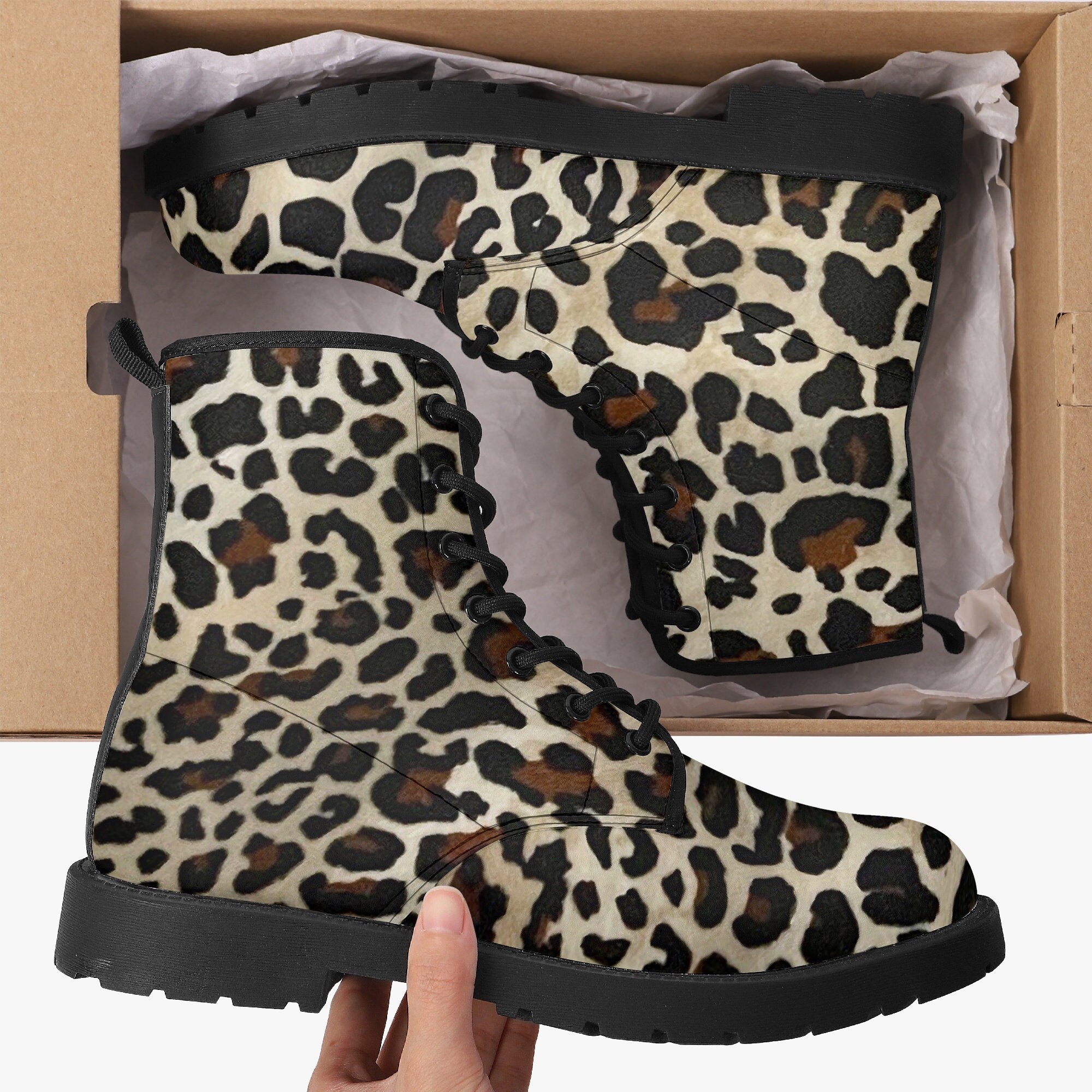 Girls Leopard Print Boots Etsy