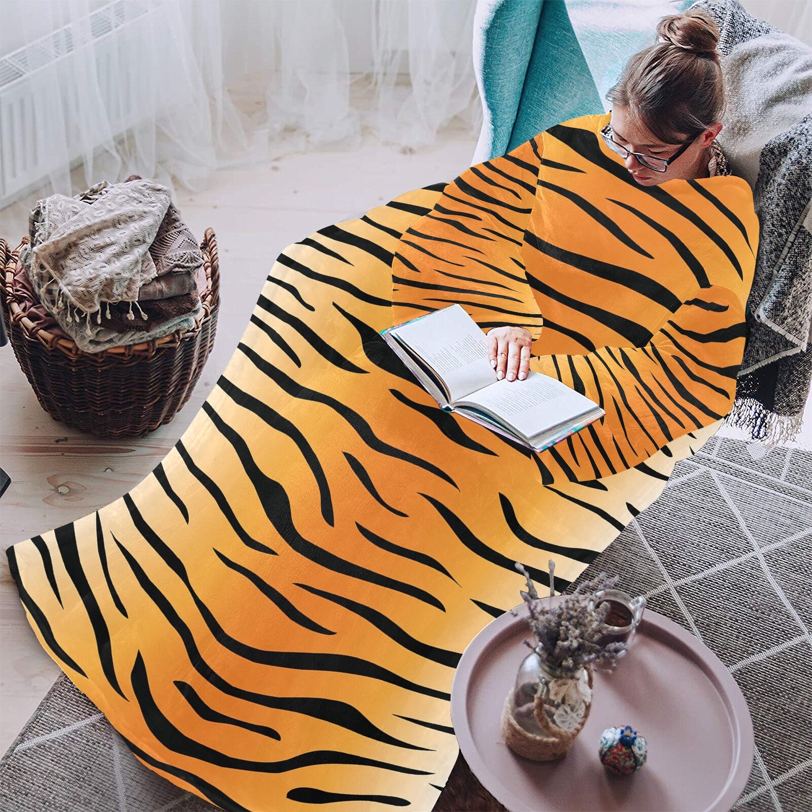 Tiger print blanket sale