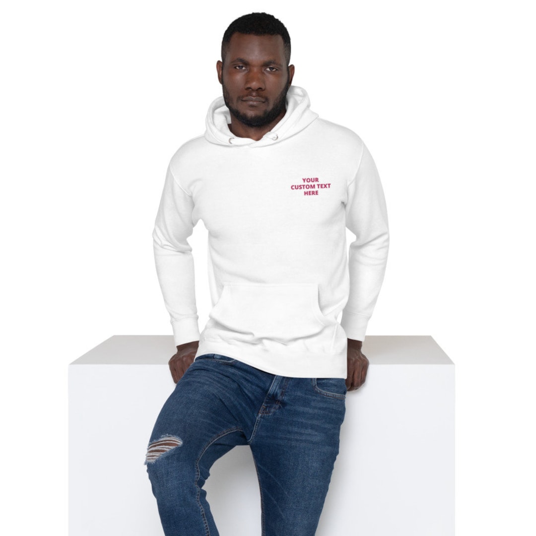 Custom Embroidered Sweatshirts And Hoodie Design Your Own, Custom Text On Sleeve Unisex Sweatshirt Linh