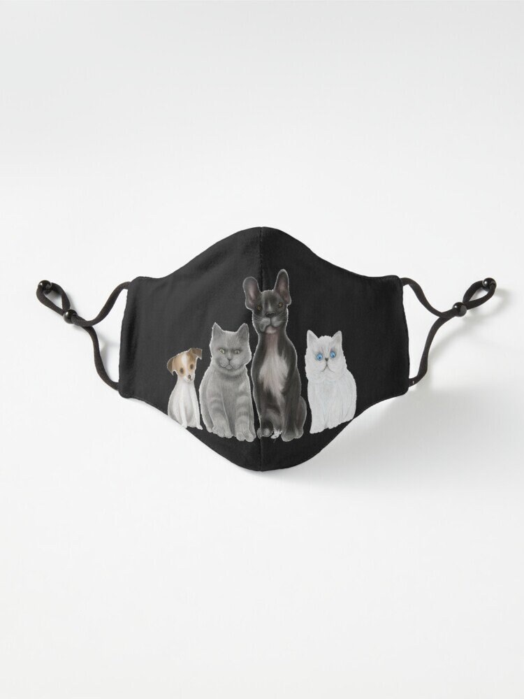 Three-layer Fitted Face Mask Cats and Dogs Adopt Don't - Etsy