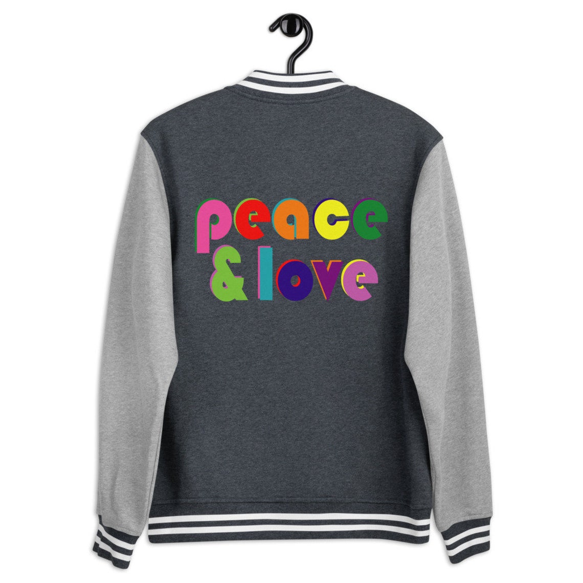 Peace & Love Men's Letterman Jacket Better Together Be - Etsy