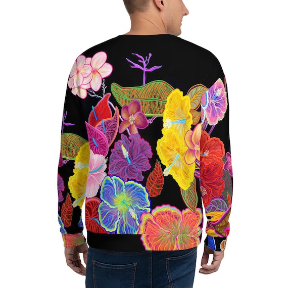 Unisex Sweatshirt Hawaiian Flowers by Maru Tropical Flowers