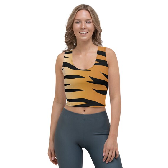 Body-hugging Crop Top Tiger Print, Crop Tee, Premium T-shirt