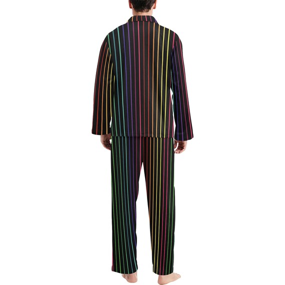 Buttoned Pajama Set for Men LGBTQ Rainbow Love is Love LGBTQ Pride Flag Rainbow Flag Long Sleeve Pajamas Pjs Sleepwear Loungewear Etsy UK