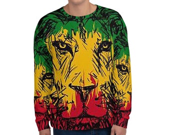 Lion of Judah Rasta Rastafari Jamaica Rastafarian Lion king, i love bob marley Reggae, Fashion Unisex Sweatshirt 7 Sizes XS to 3X, Gift