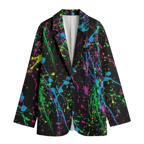 Women's Leisure Blazer, Artist Blazer, Splash of Colors, Paint Splatter,  Gift for Art Lovers, Gift for Color Lovers, Gift for Happy People - Etsy