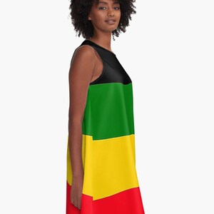 Flattering A-line Dress, Rasta, Rastafari, Jamaica, Rastafarian, Flag ...