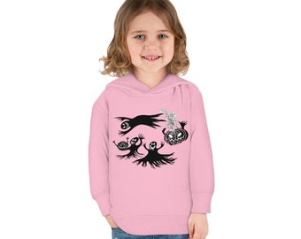 Toddler Pullover Fleece Hoodie Halloween by Maru, Ghosts and Pumpkins, Gift, Made in the USA