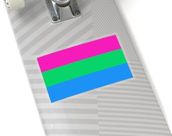 Kiss-Cut Stickers Love is Love LGBTQ polysexual pride flag, rainbow flag, representation matters, visibility matters, gift, 4 sizes