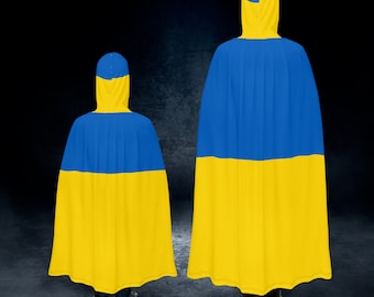 Kids cloak Ukraine flag hooded cloak Ukrainian flag cape flag of Ukraine hooded cape Ukraine flag cloak Ukrainian team Ukraine cape