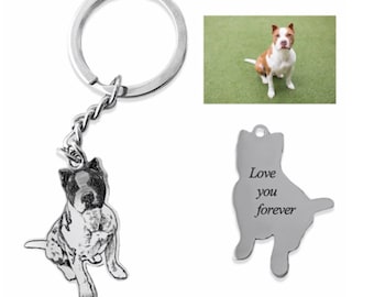 Custom Engraved Photo Keychain, Personalized Picture Engraving Keychain, Pet Photo Keychain, Engraved Keychain, Pet Photo Memorial, gift