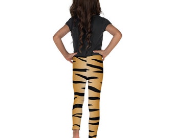 Kid s Leggings Tiger Print Workout Apparel Animal Print Gift for Animal Lovers Gift for Cat Lovers Halloween Costume Made in the USA Etsy UK