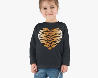 Peuter lange mouw T-shirt Tiger print, kinderen T-shirt, Animal print, Cadeau voor Animal Lovers, Cat Lovers, Halloween kostuum, Made in the USA