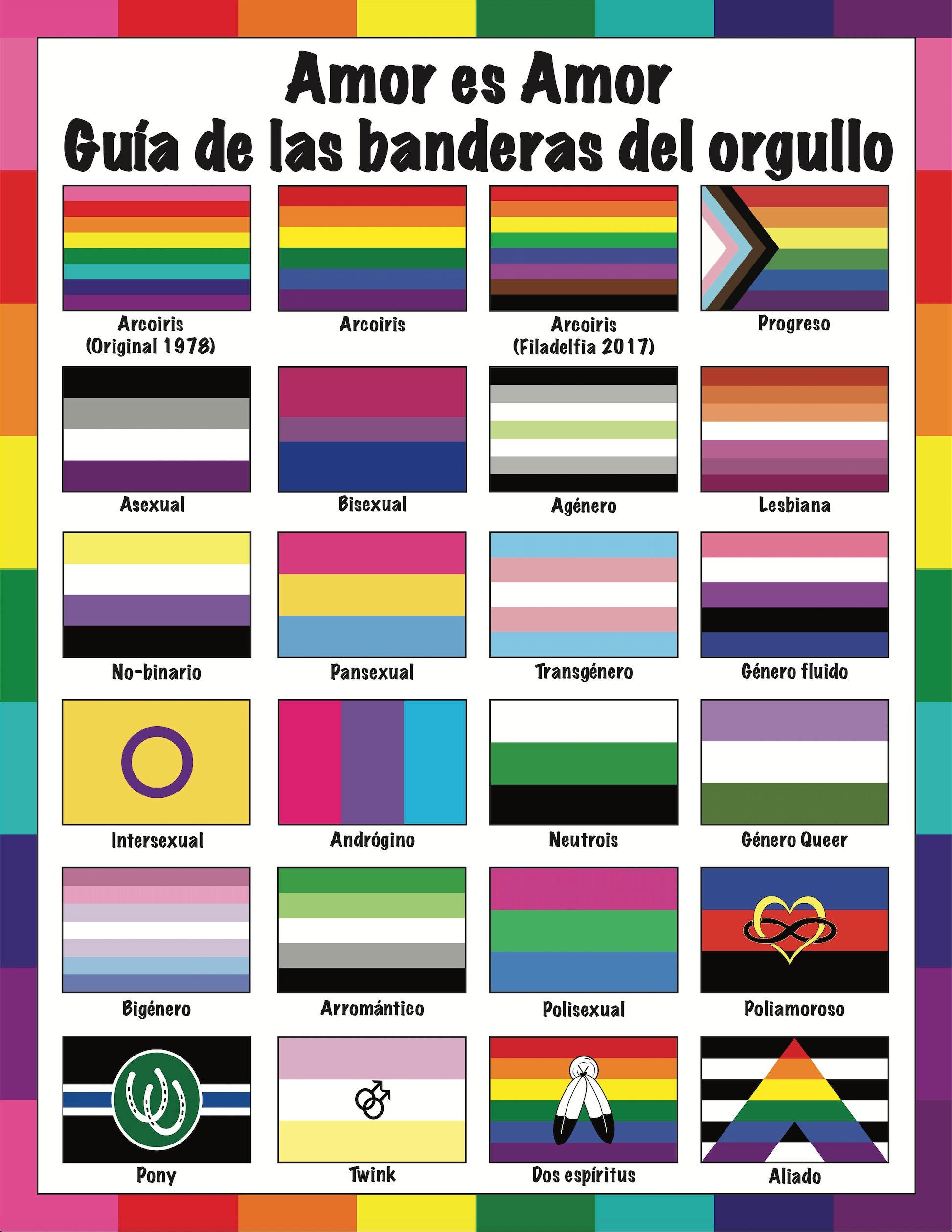 Amor Es Amor Guide to Pride Flags LGBTQ Flags Rainbow Etsy
