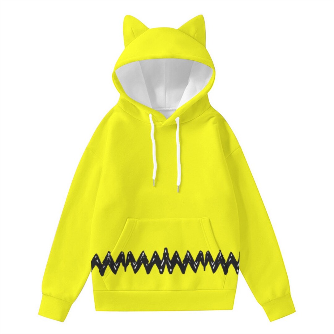 Classic Iconic Illuminating Yellow Cat Hoodie Hoodie With Etsy